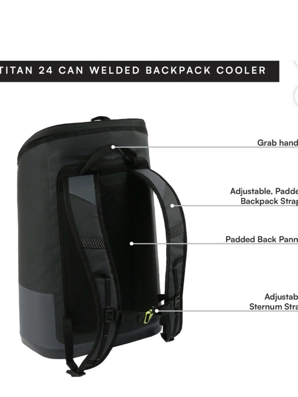 Titan Black Men’s Waterproof Backpack with Bungee Gear System - Picture 3 of 7